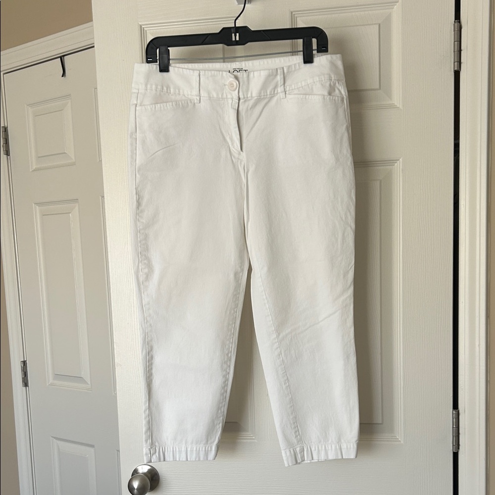 LOFT Women's Cream Ankle Jeans